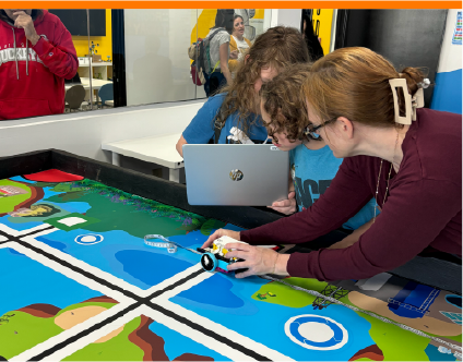 robotics students testing robots