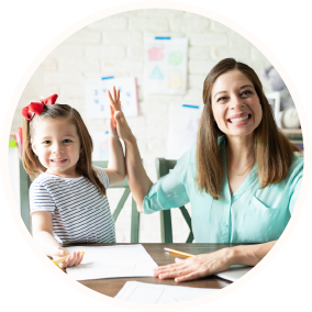 Teacher High fiving a student
